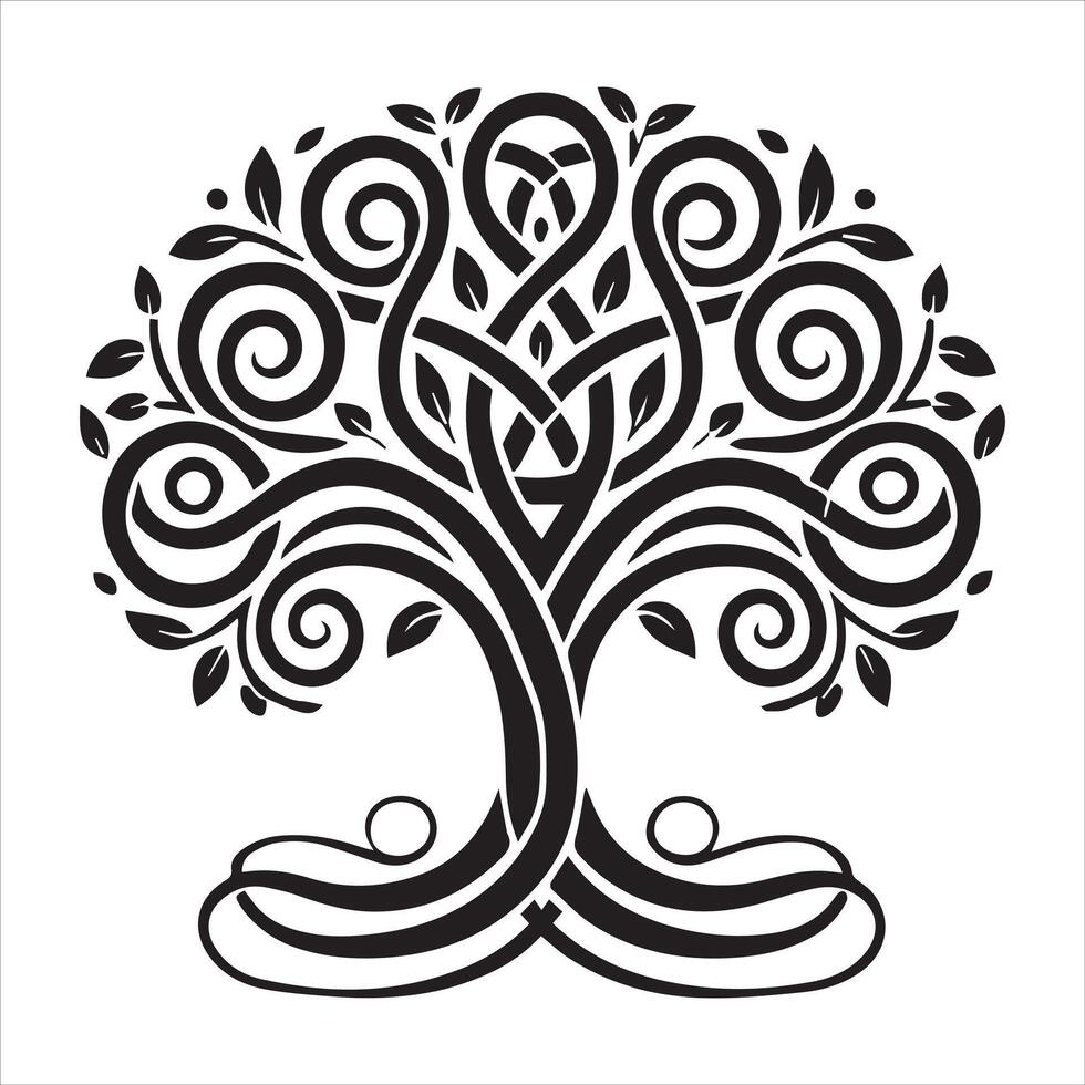 Tribal Celtic Tree of Life Clipart Illustration vector