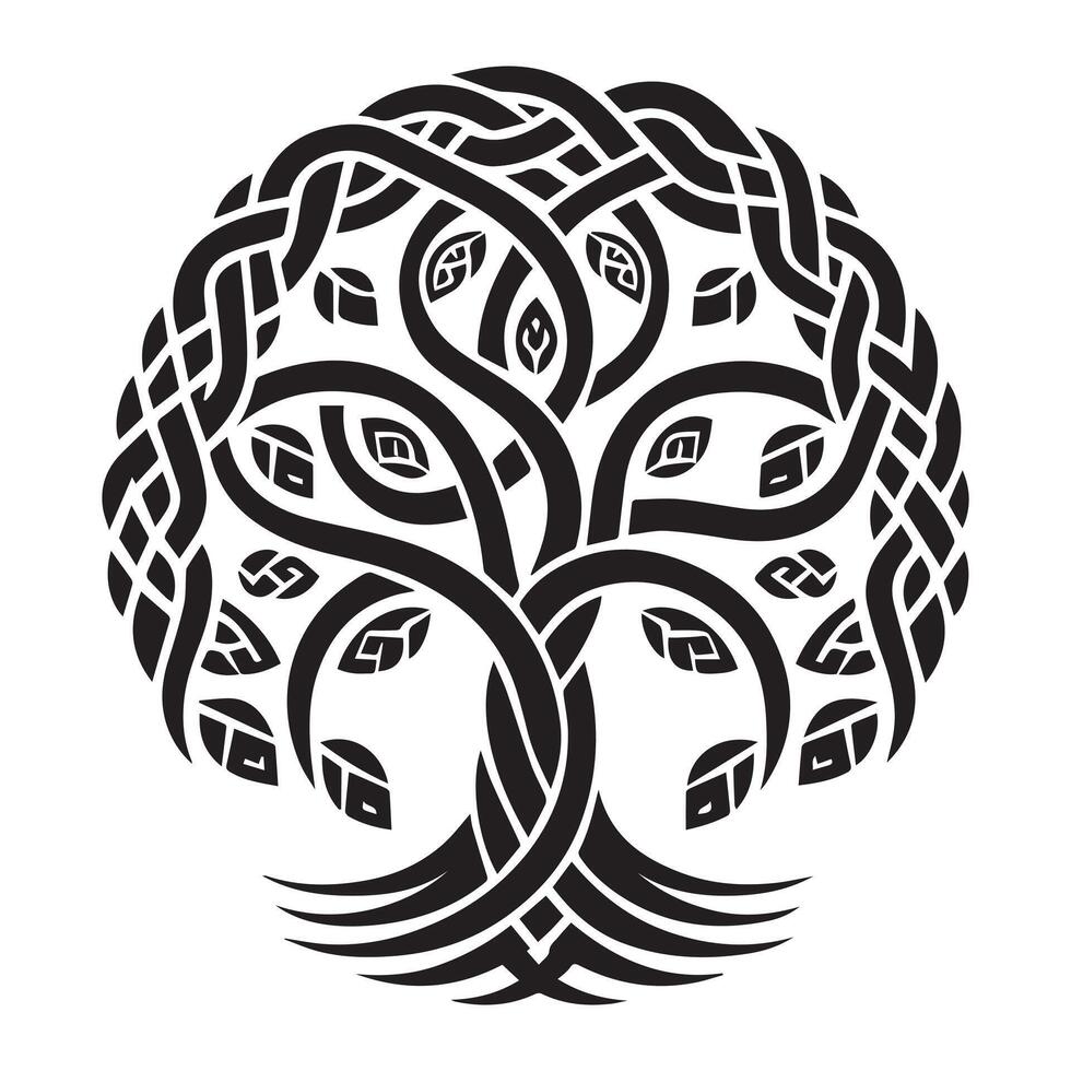 Celestial Celtic Tree of Life Illustration vector