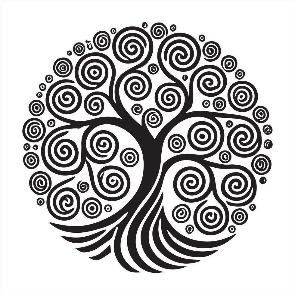 Celtic Tree of Life Silhouette Clipart Design vector