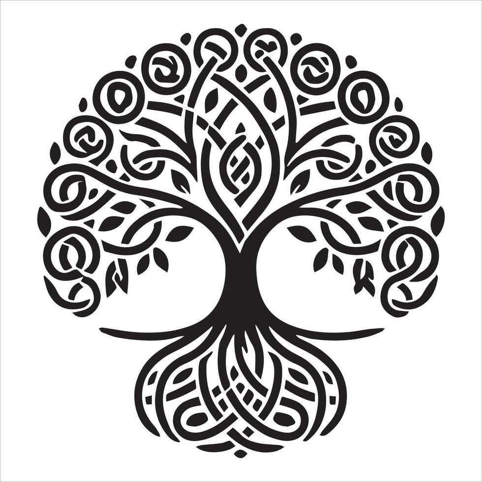 Natures Balance Celtic Tree of Life Clipart vector