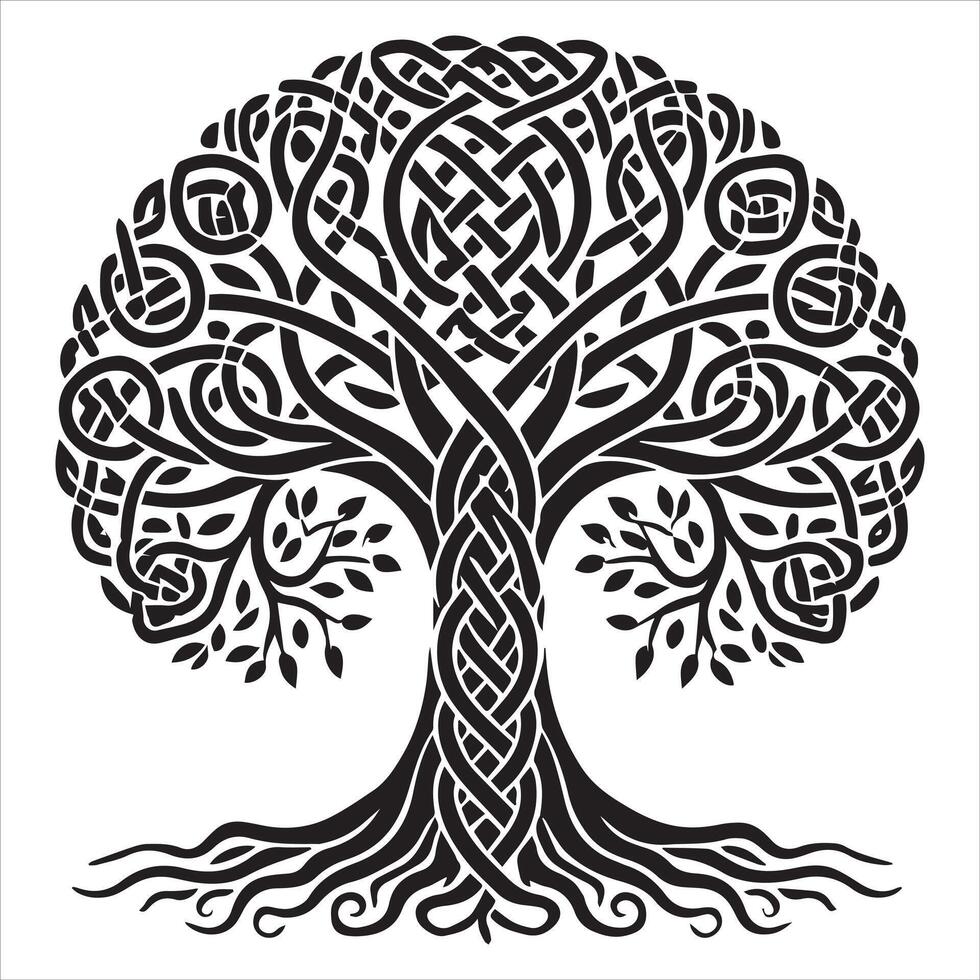 Enchanted Celtic Tree of Life Clipart Design vector