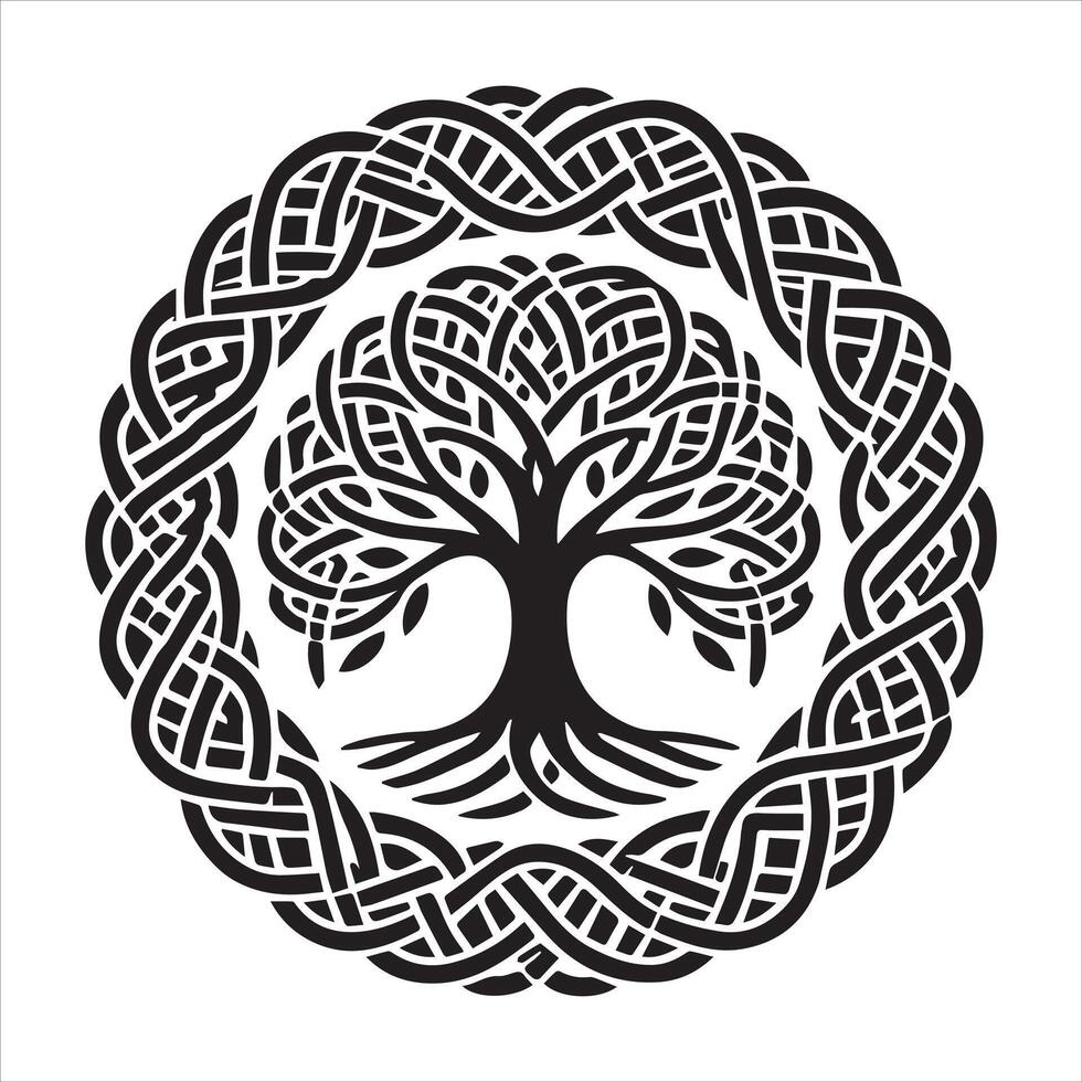 Elegant Celtic Tree of Life Clipart vector