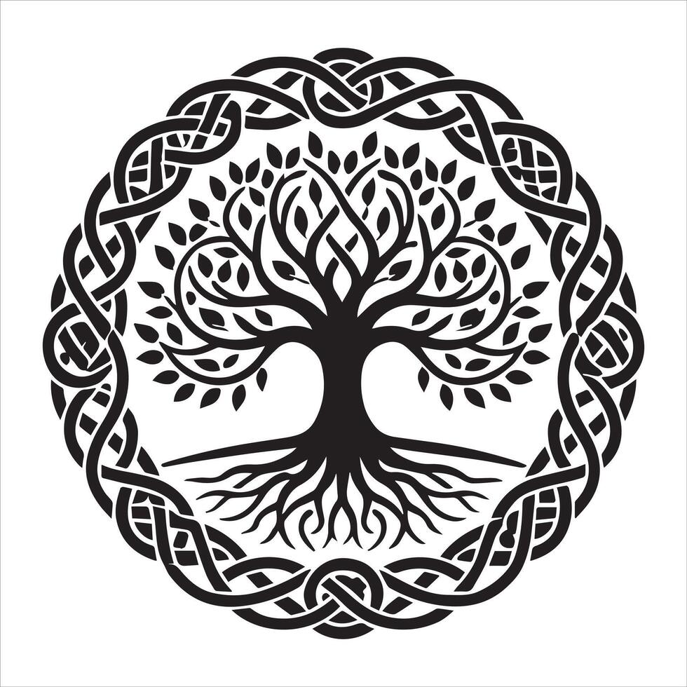 Celtic Tree of Life with Infinity Knots Clipart vector
