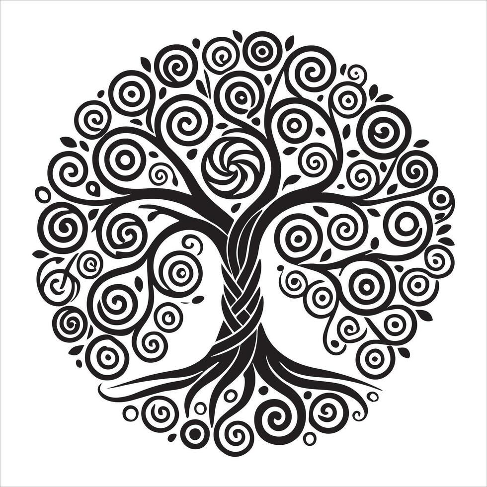 Celtic Tree of Life Harmony Clipart Illustration vector