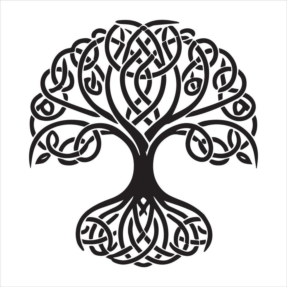 Sacred Spiral Celtic Tree of Life Clipart vector