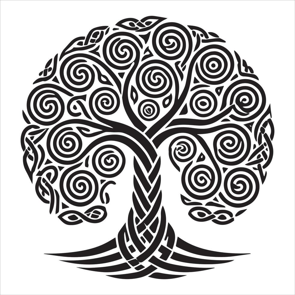 Celtic Tree of Life Silhouette Clipart Design vector