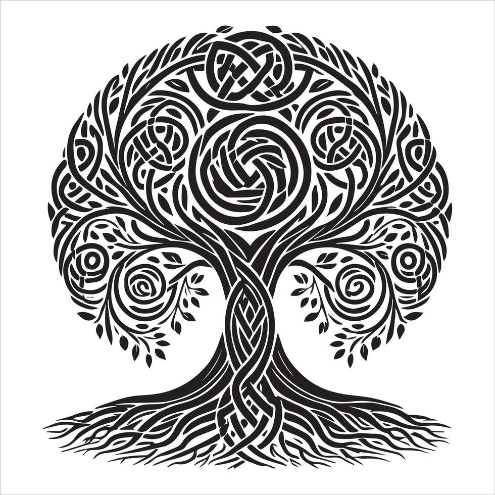 Natures Balance Celtic Tree of Life Clipart vector