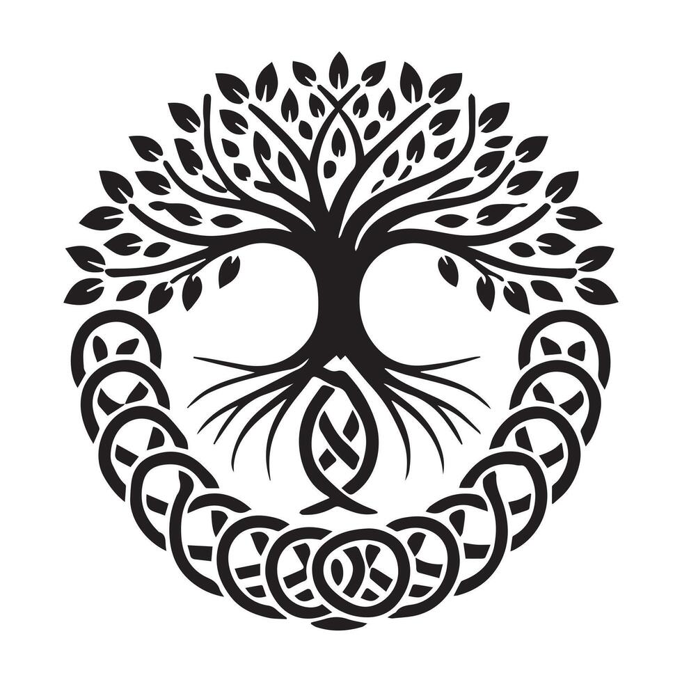 Sacred Roots Celtic Tree of Life Clipart vector