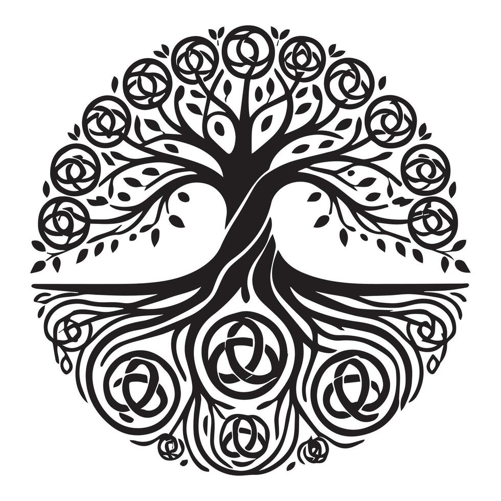 Celtic Tree of Life with Spiritual Design vector