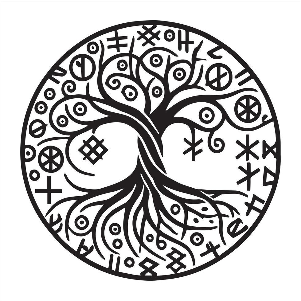 Celtic Tree of Life Clipart - Celtic Tree illustration Design for Art and Crafts vector