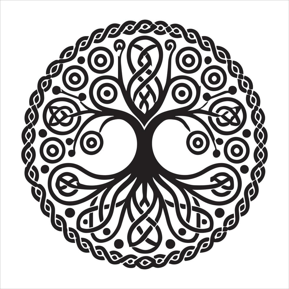 Celtic Tree of Life Clipart - Elegant tree illustration Design for Digital Art vector