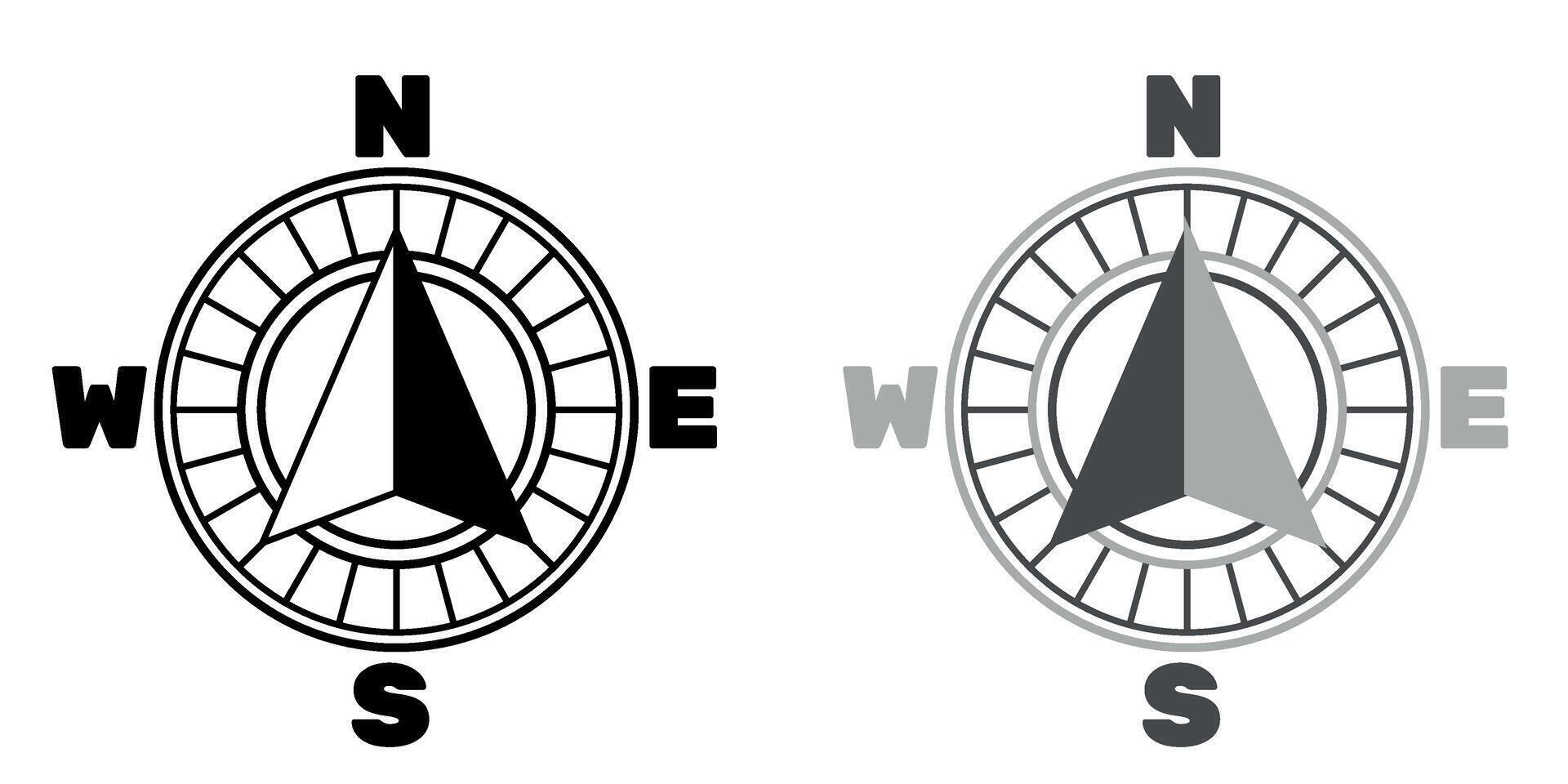 North, South, East, West compass symbol icon vector