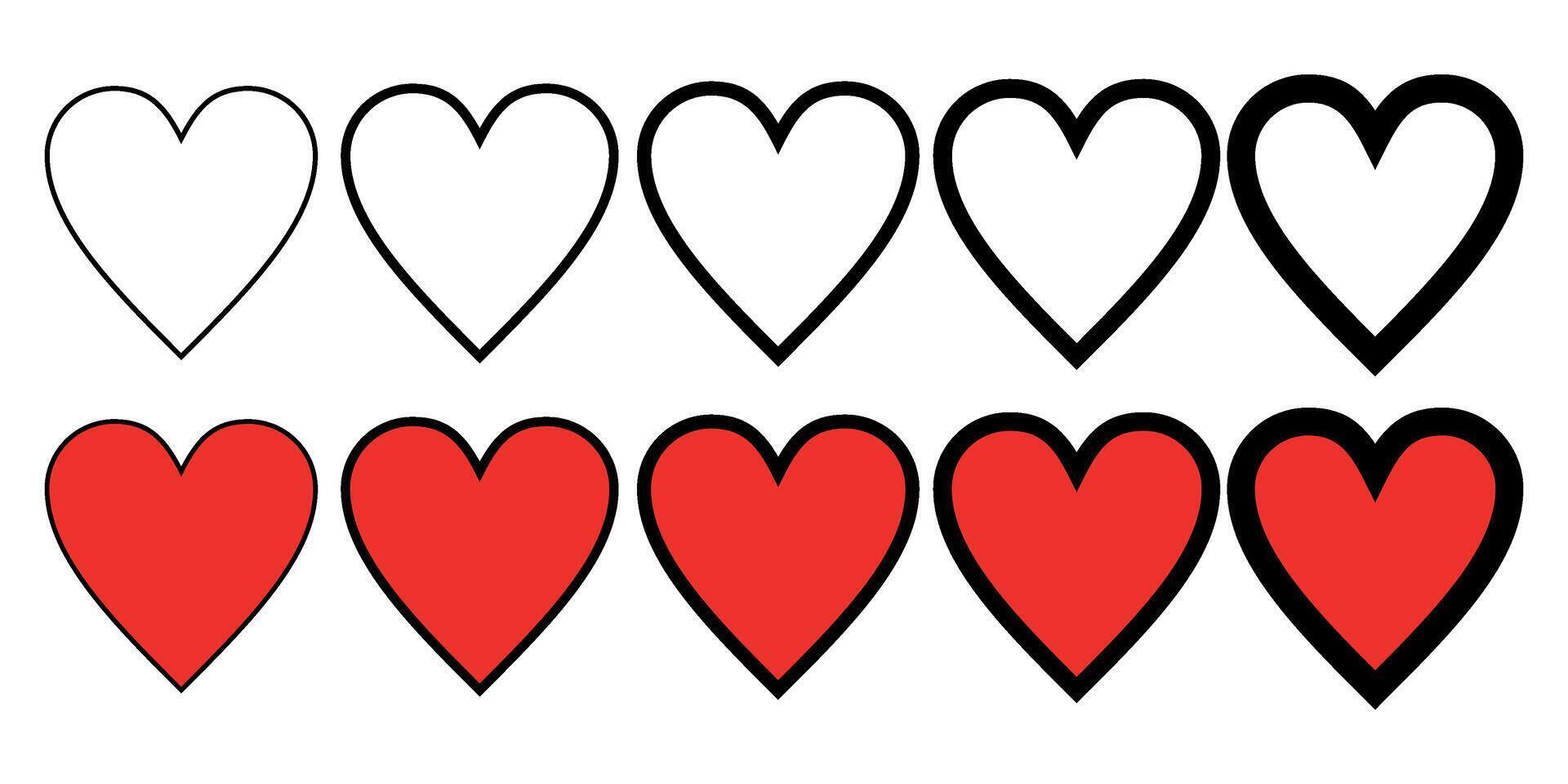heart collection icon with varied lines vector