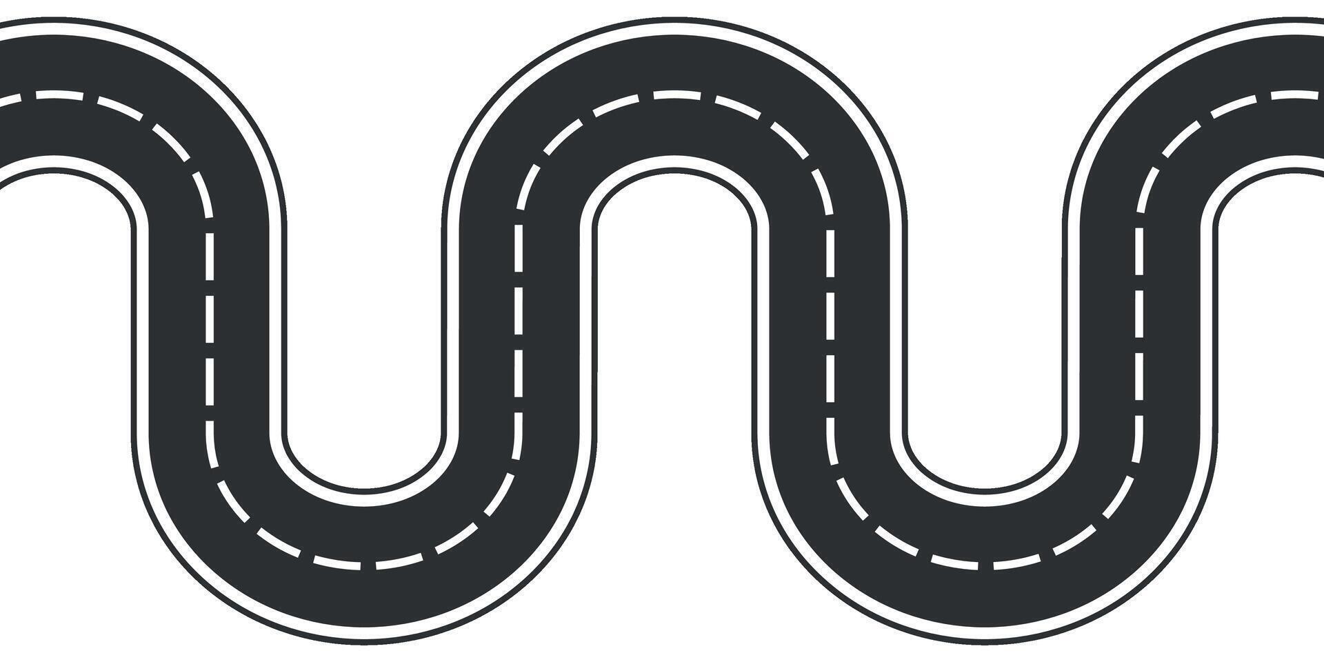 Illustration of a smooth winding asphalt highway vector