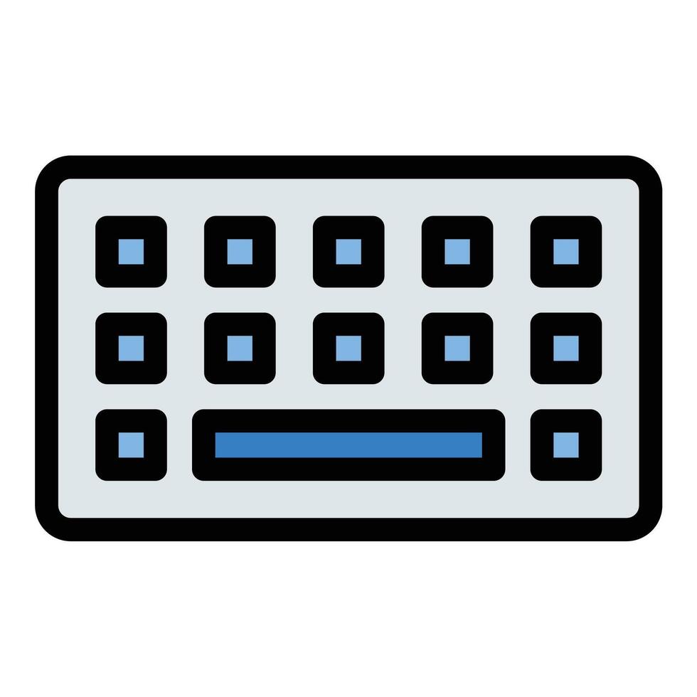 Computer Keyboard Icon Typing Interface in Flat Line Color Style vector