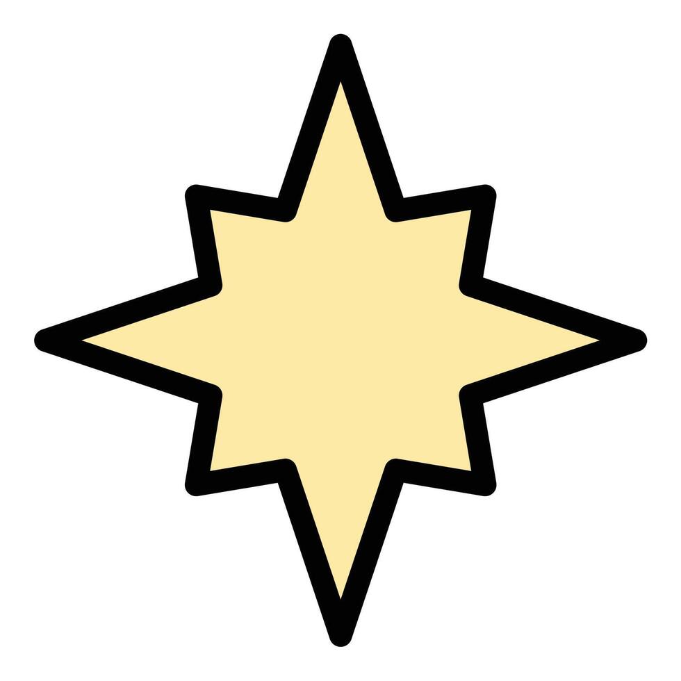 Christmas Star Icon Radiant Holiday Symbol in Flat Lineal Color Style vector