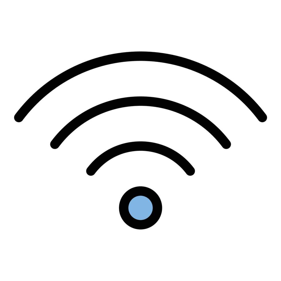 WiFi Signal Icon Wireless Connectivity in Flat Line Color Style vector