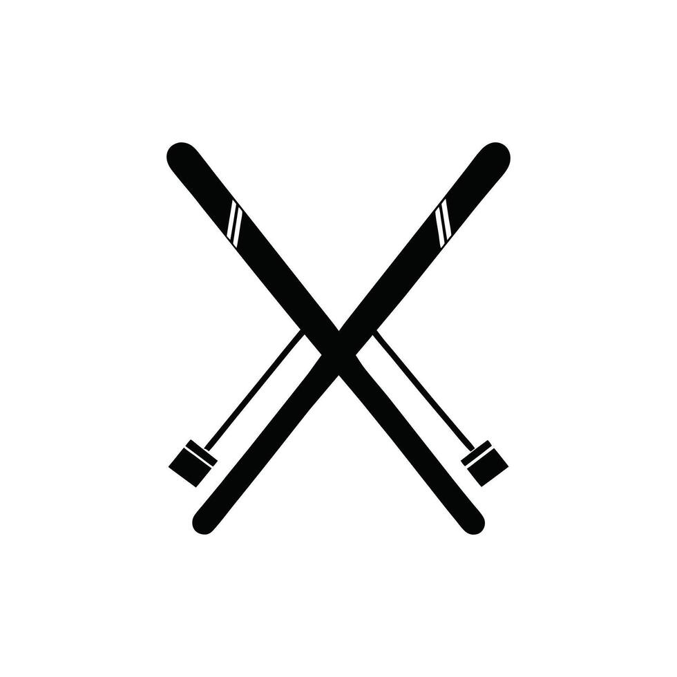 Skiing Sports Design Clipart - Black and White Skiing Athlete vector