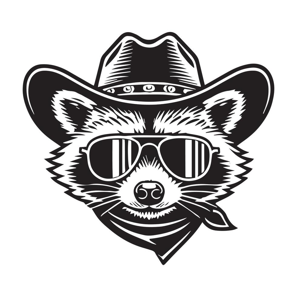 Cute and Funny Raccoon Clipart - Isolated Raccoon Illustration vector