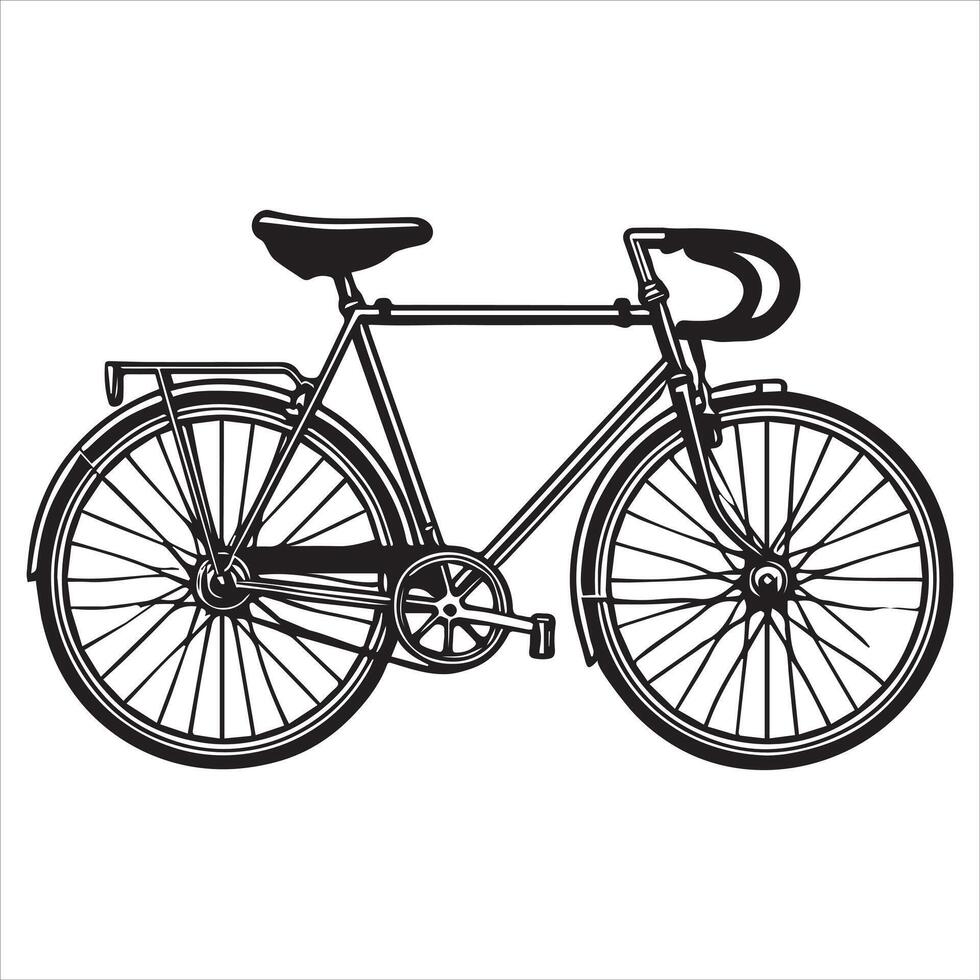 Monochrome Bicycle Clipart - Silhouette Design for Creative Use vector