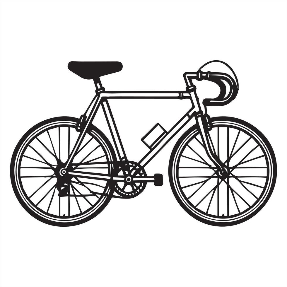 Black and White Bicycle Design - Silhouette Clipart for Creative Projects vector