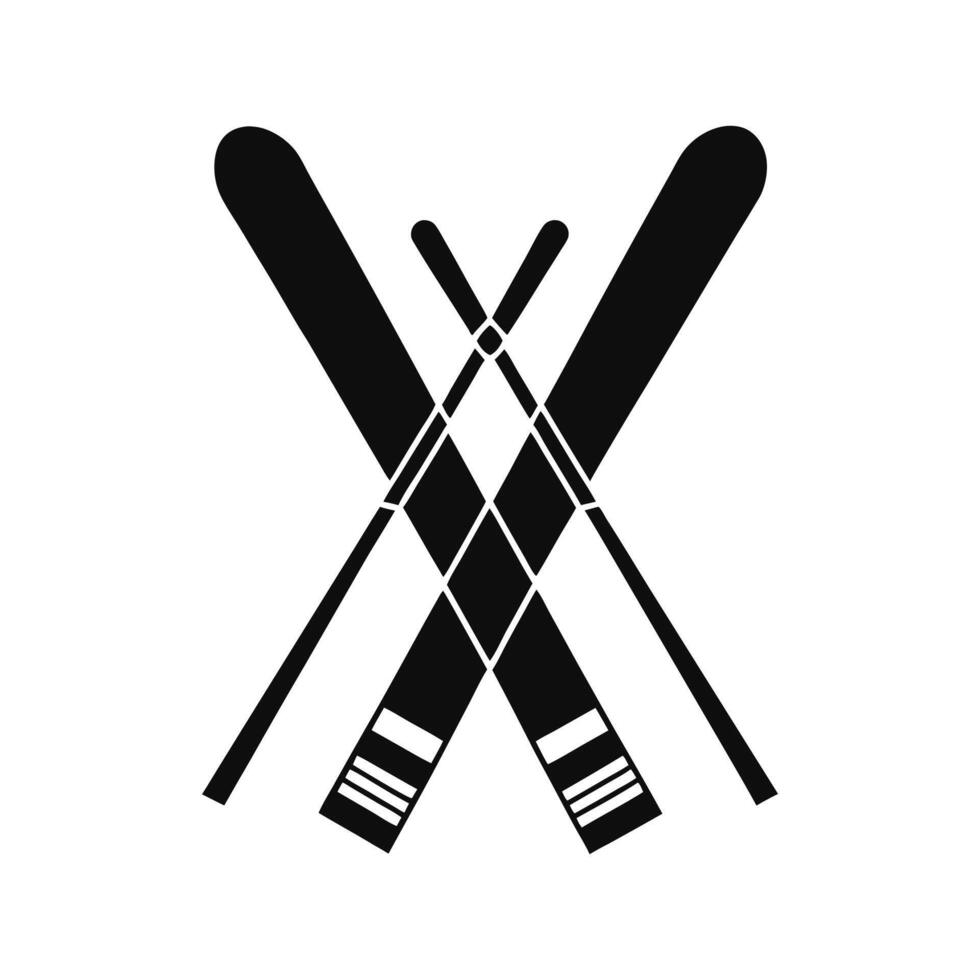 Monochrome Skiing Sports Clipart - Skiing Player Design vector