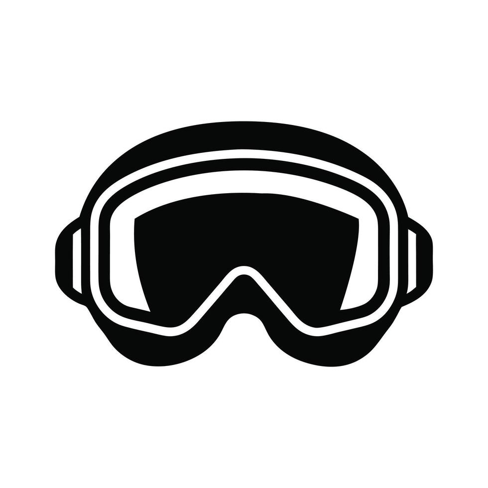 Minimalist Skiing Clipart - Black And White Skiing Player Design vector