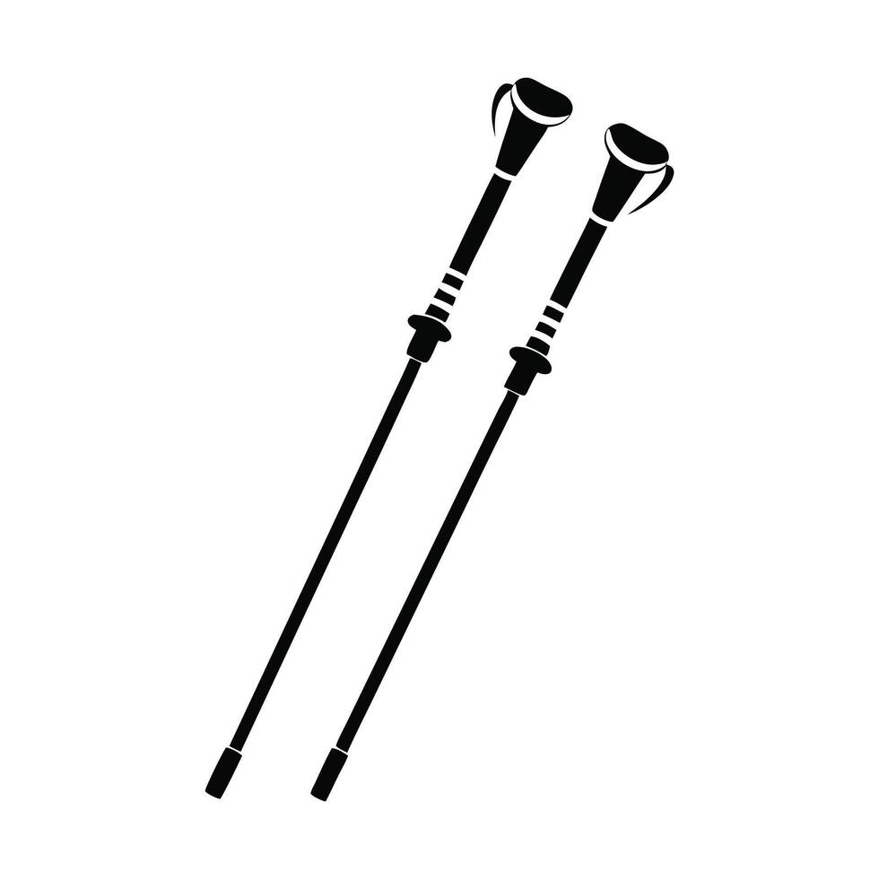 Skiing Player Clipart Design - Black And White Skiing Sports Art vector