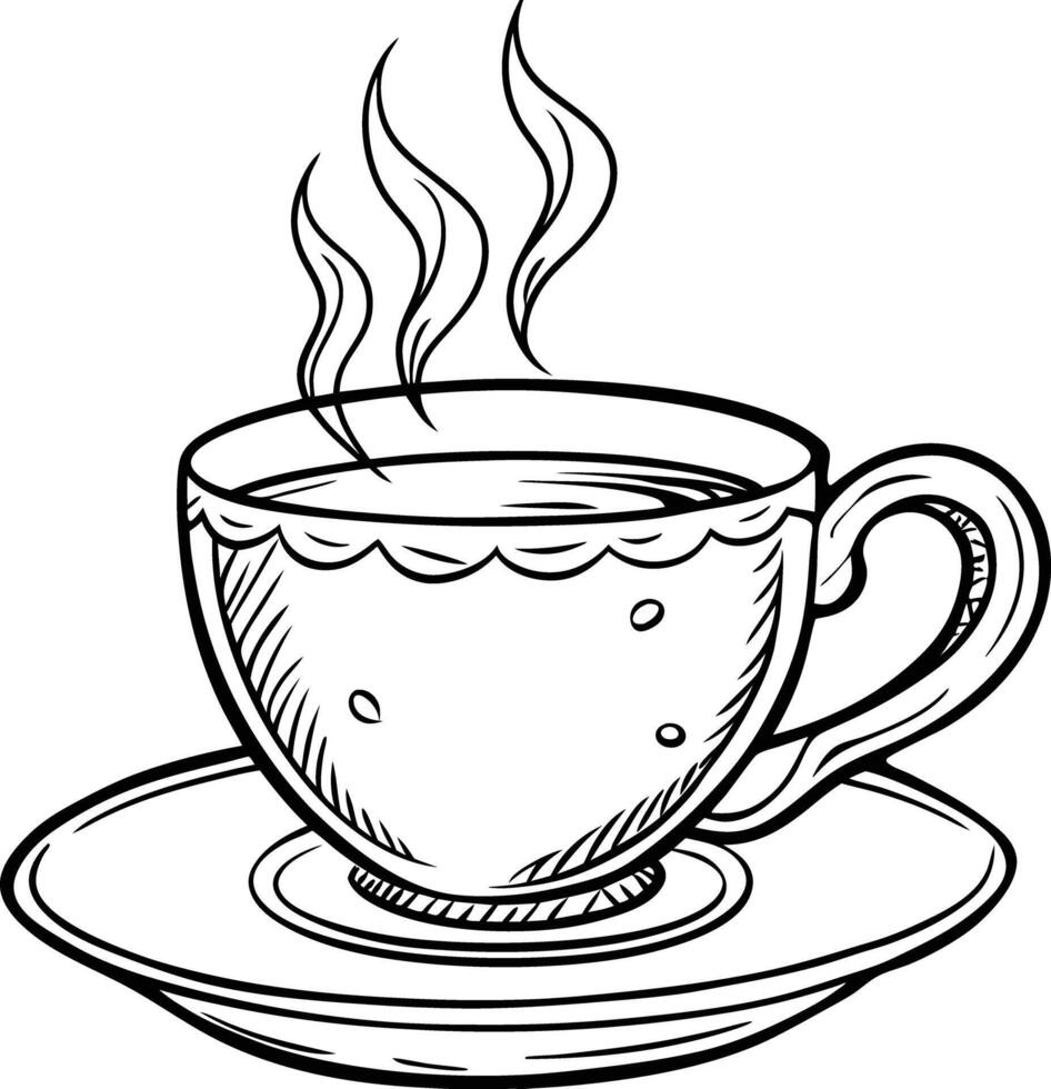 A cup of tea with steam vector