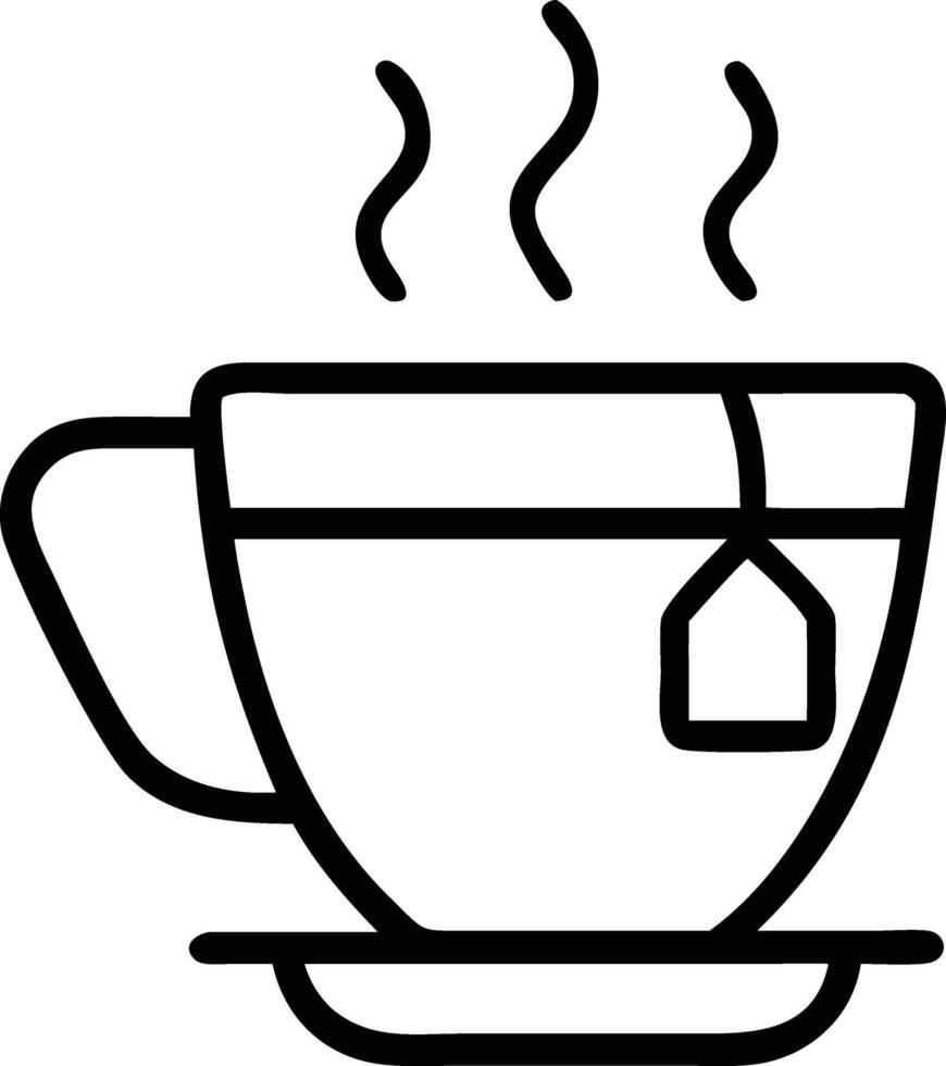 A cup of tea with a tea bag in it vector