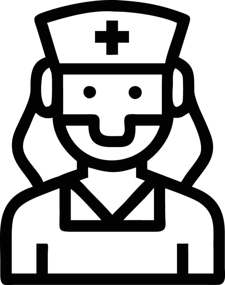 A nurse icon with a cross on her head vector