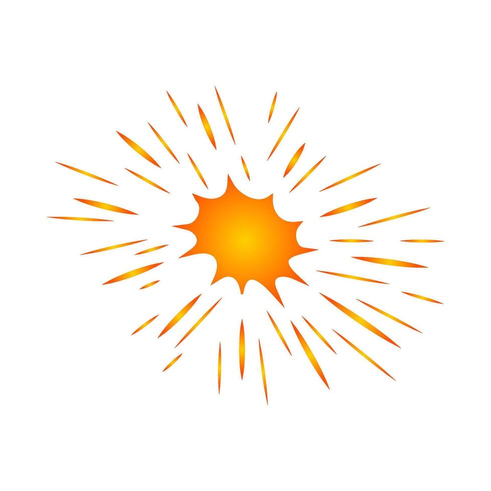 A burst of orange light on a white background vector