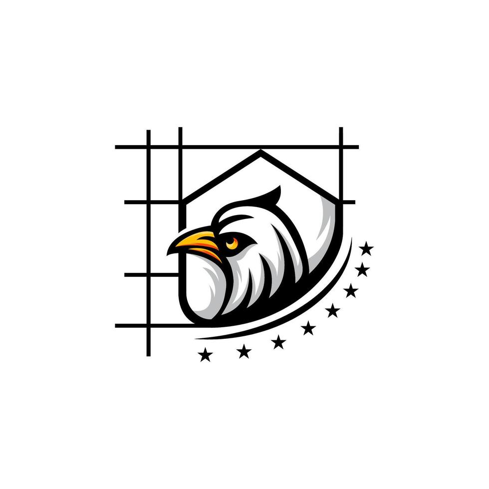 eagle draft construction logo isolated on white background vector