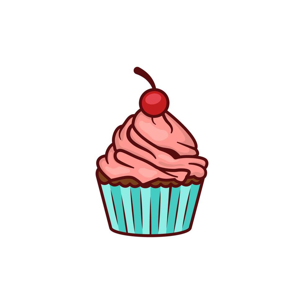 cup cake logo design template vector