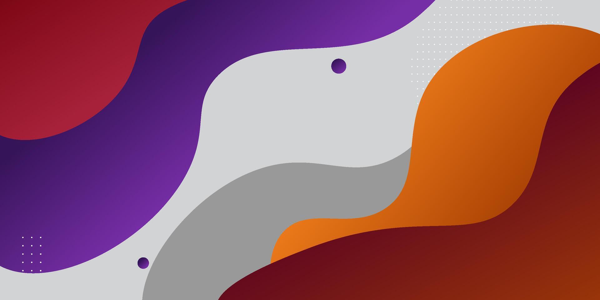 Purple and orange geometric business banner design. Creative banner design with wave shape as template. Simple design on white horizontal banner. eps10 vector