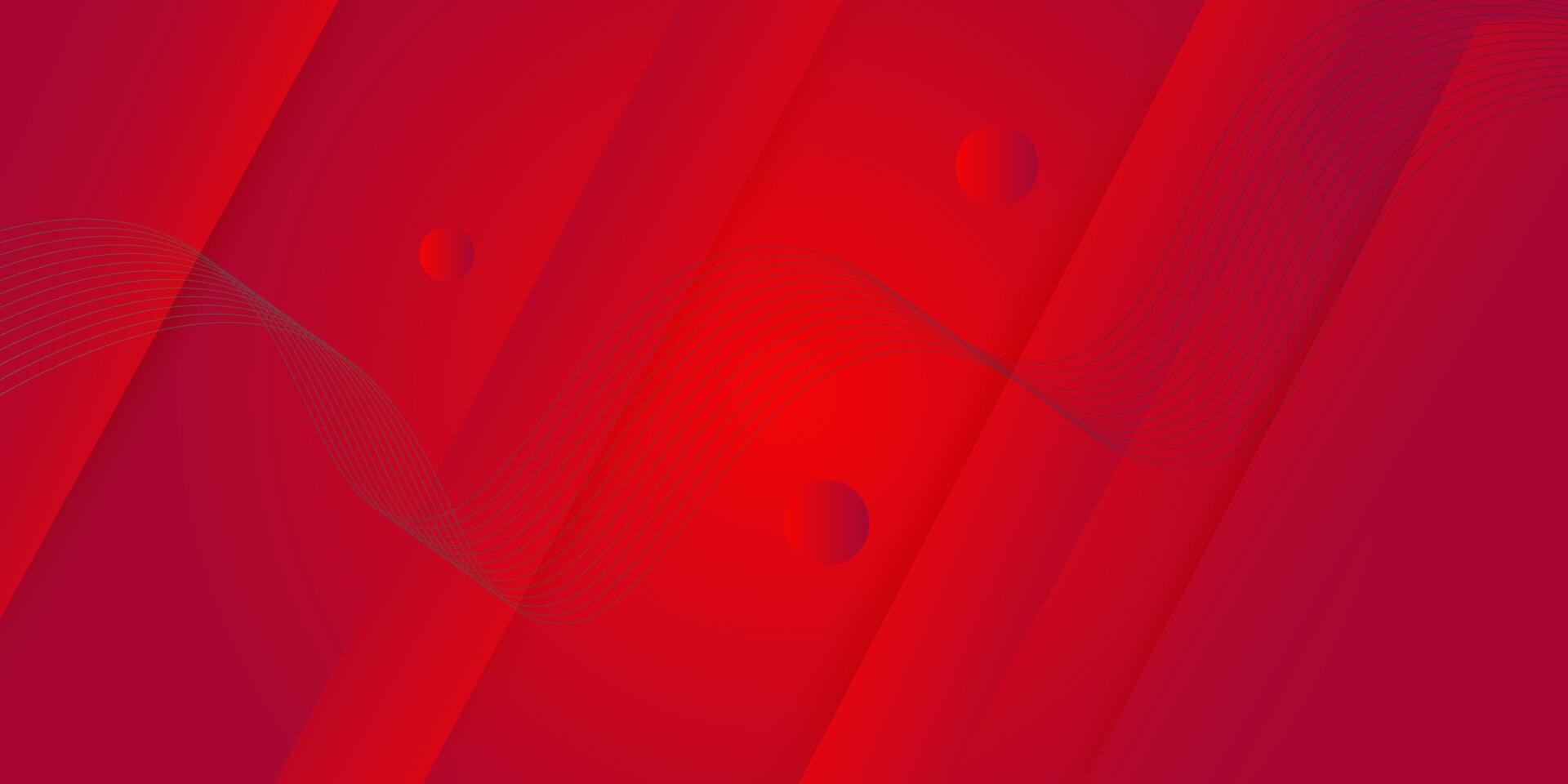 Abstract dark red dynamic gradient background with 3d look and simple circle pattern. Rectangle elements with lines. Cool and luxury design. Eps10 vector