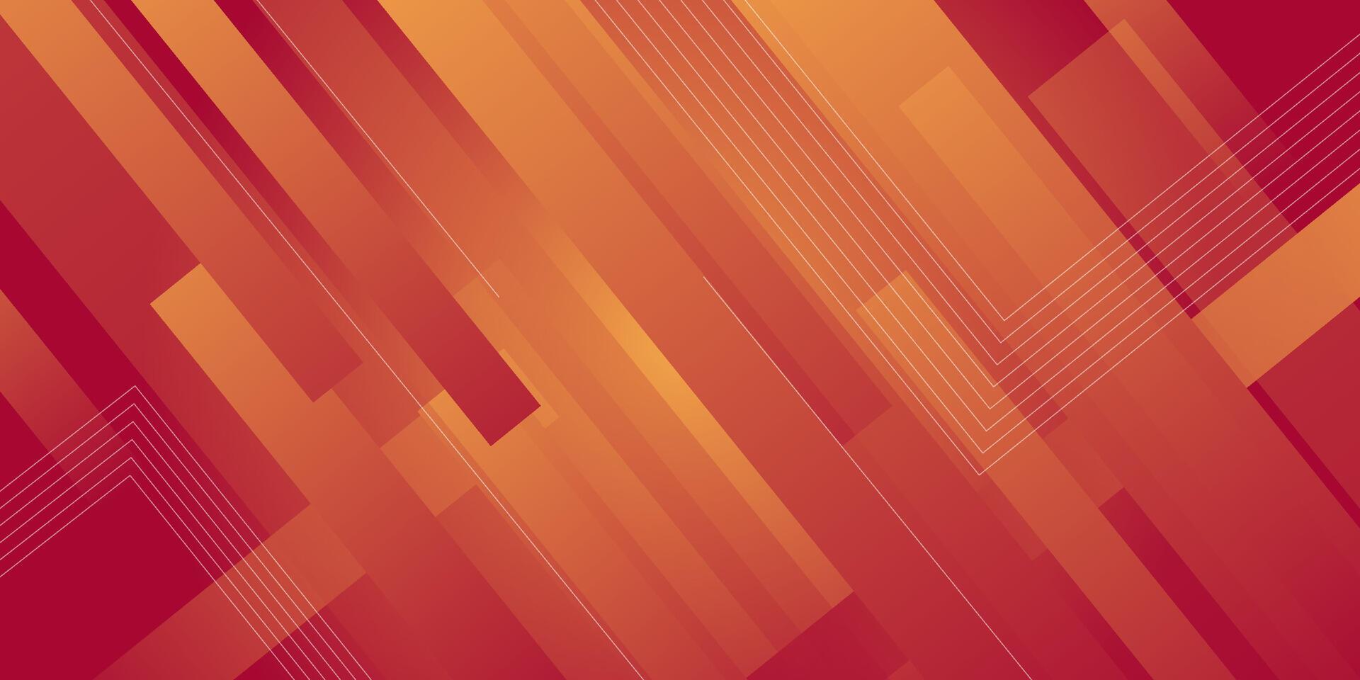 Modern red 3D abstract background with square shapes and line patterns. Colorful illustration with orange patterns in the background. eps10 vector