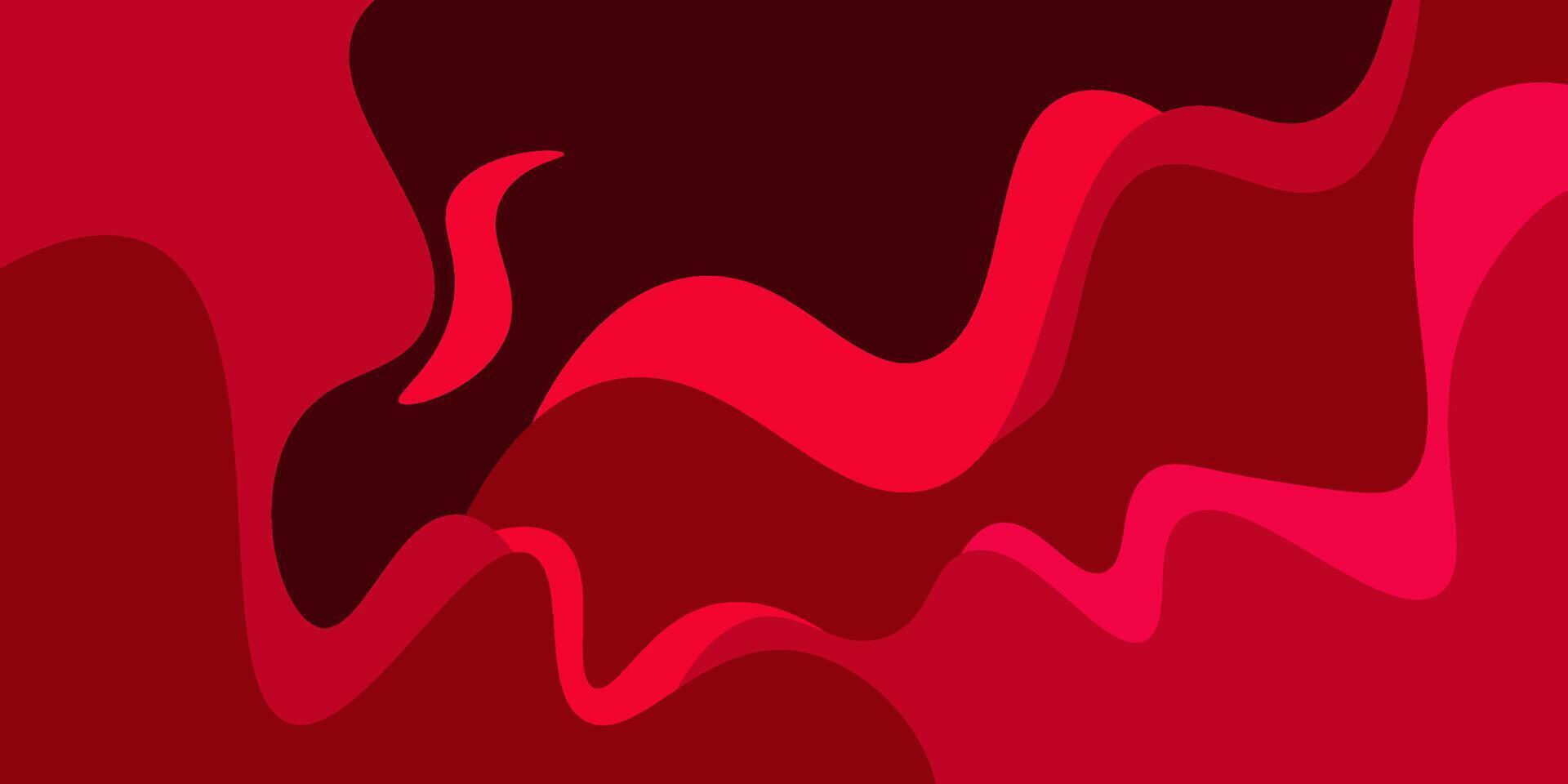 Colorful geometric background. Red elements with liquid gradient wave pattern. Dynamic shape composition. Eps10 vector
