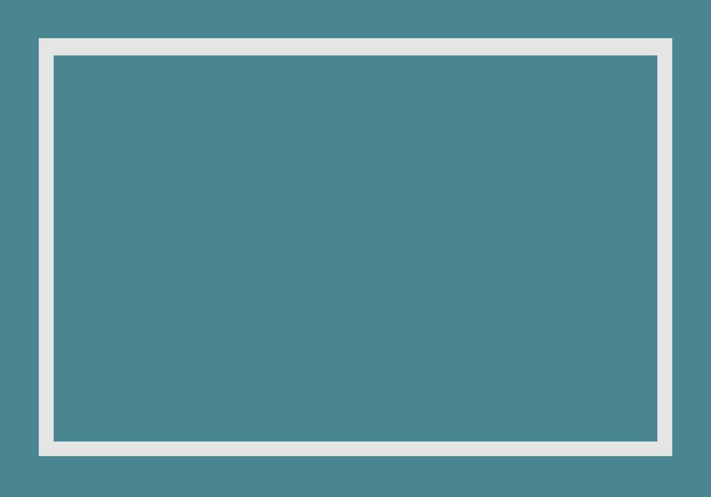 Minimalist Turquoise solid color frame design perfect for showcasing artwork, photos, or text vector