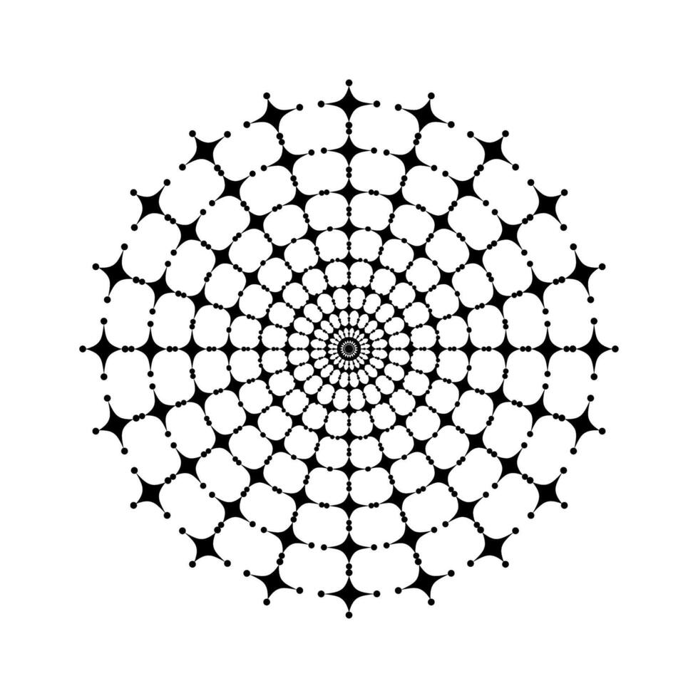 A black and white drawing of a spiral vector