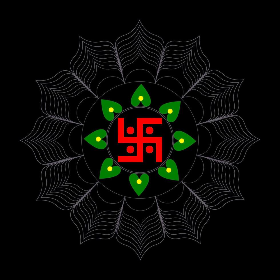The symbol of the buddha is shown in a flower vector