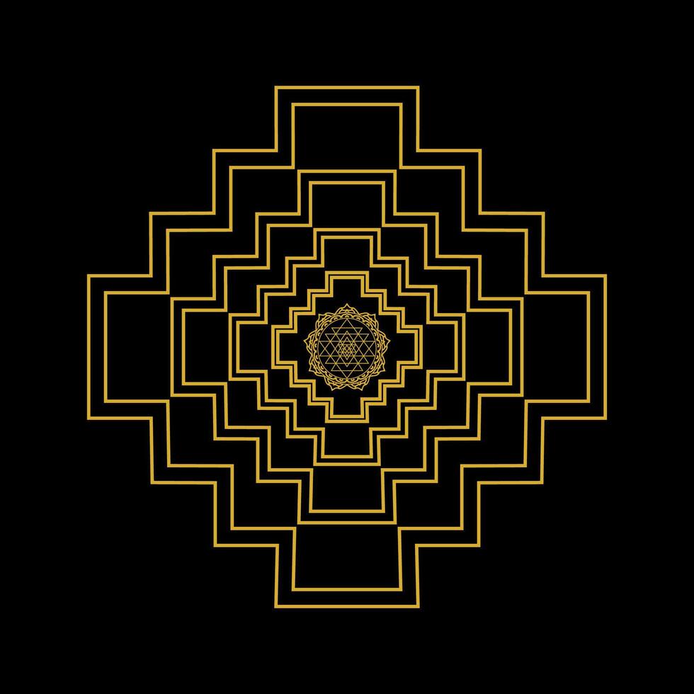 The sri yantra, a symbol of the sri yantra, is shown vector