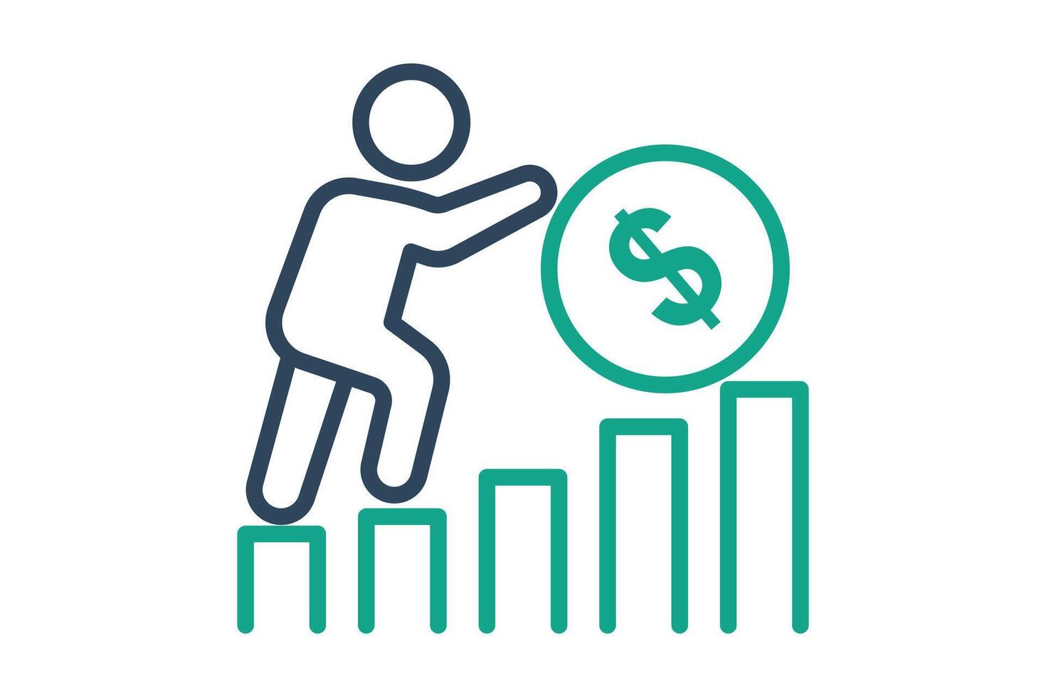 Effort icon. line icon style. people encourage dollar. icon related to motivation. success elements illustration vector