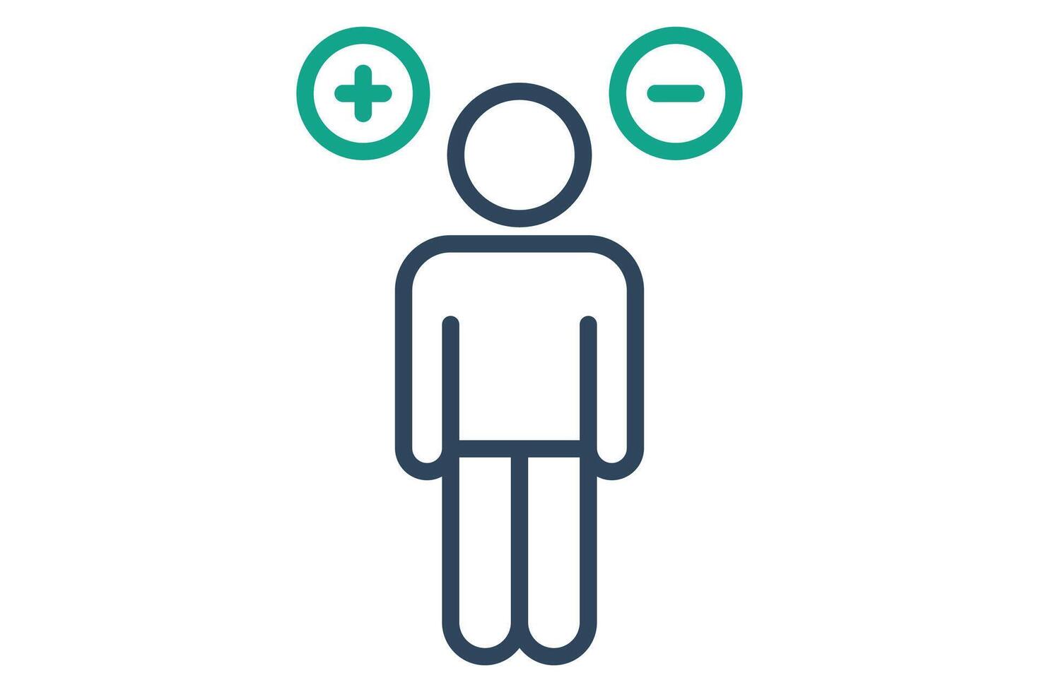 Attitude icon. line icon style. person with minus and plus. icon related to motivation. success elements illustration vector