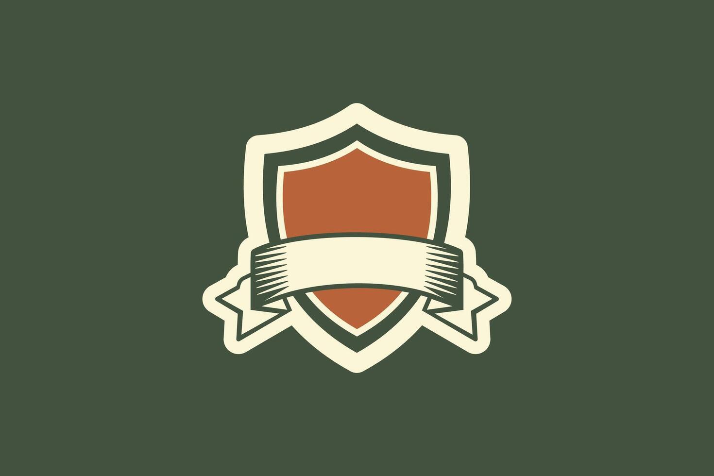 Customizable Vintage Shield Logo Template - Retro Design with Banner vector