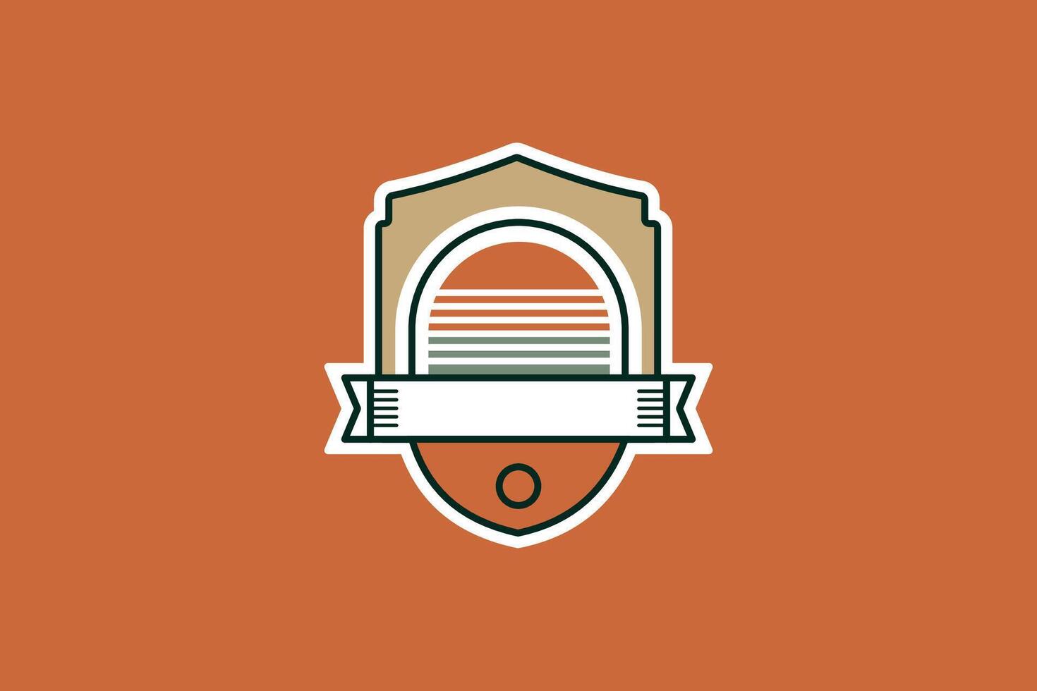 Vintage Shield Logo Template - Retro Style with Customizable Banner Text vector