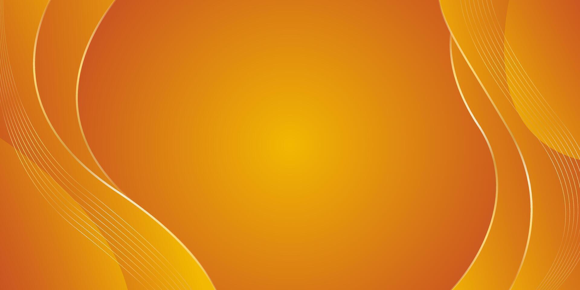 Elegant Orange luxury background . Gold lines elements vector
