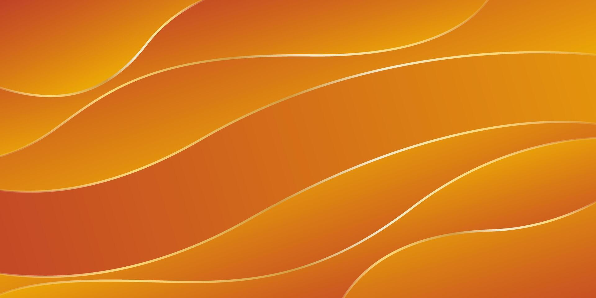 Elegant orange luxury background with gold lines vector