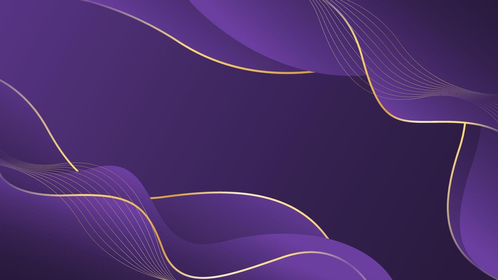 Purple Luxury wave background . Abstract wallpaper with gold lines vector