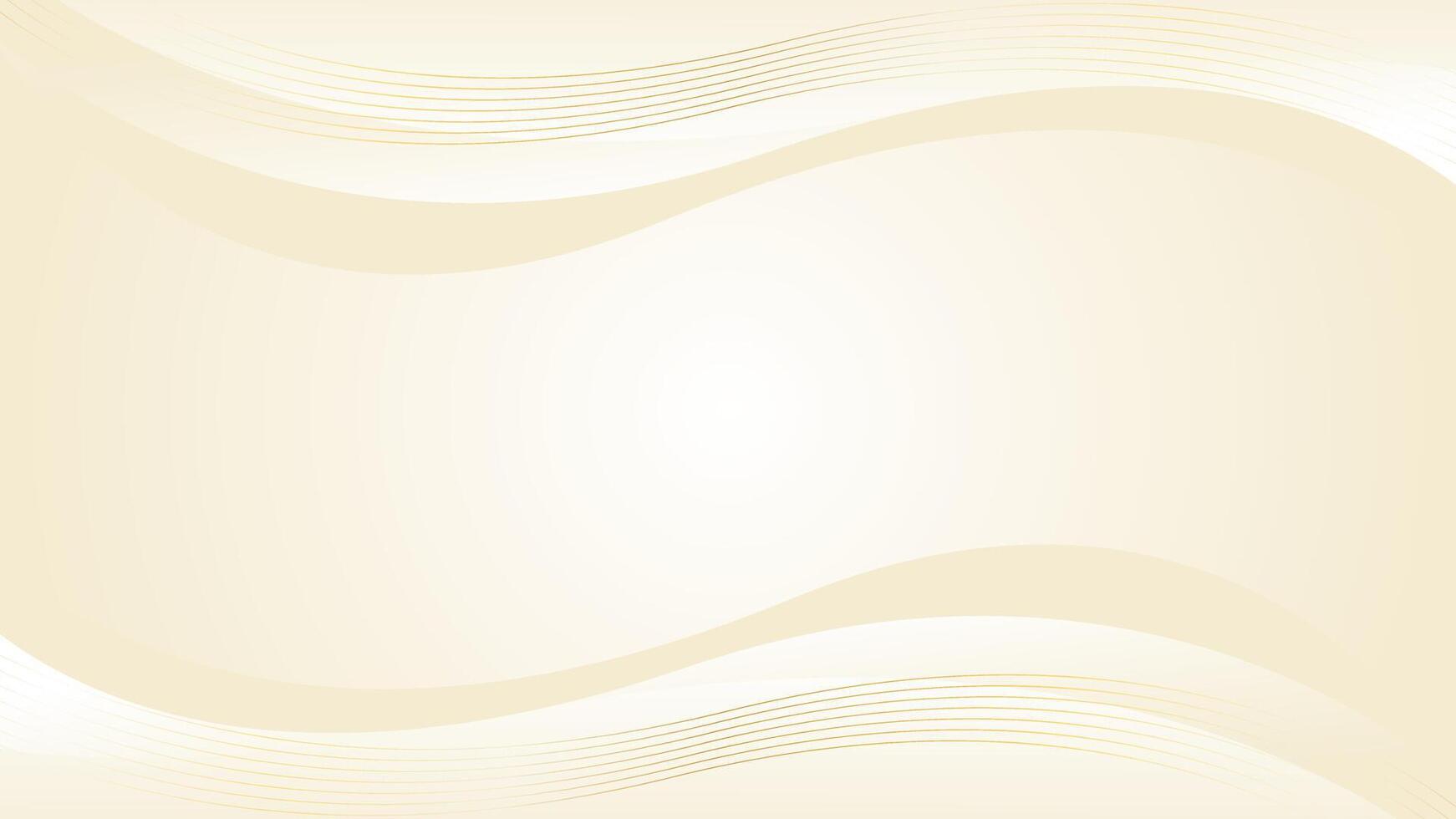 Abstract beige luxury wave background with gold lines. Elegant modern wallpaper vector